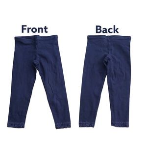 Old Navy Leggings Girls Size 5 X-Small Navy Blue Lace Hem